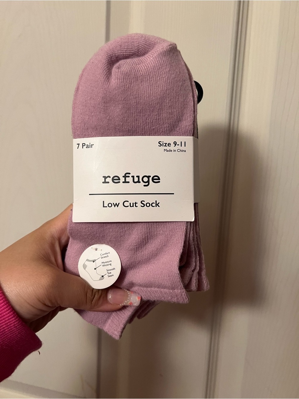 refuge Low Cut Athletic Socks in Dusty Rose (7 Pair)
